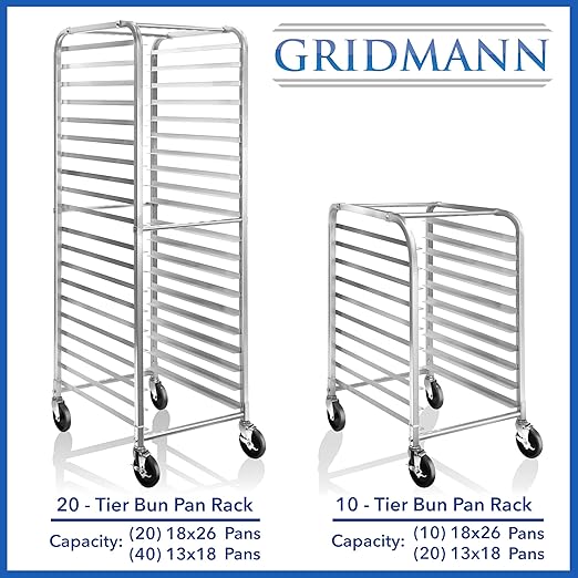 GRIDMANN Commercial Bun Pan Bakery Rack - 20 Sheet