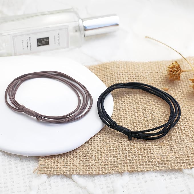 No Damage Hair Ties for Men,Women,Seamless, Large Comfortable Wear on Wrist, As A Bracelet,Stretchy,Braided,4 in 1 Design,For Thin,Thick Hair,Plastic-free,20Pcs(Grayblack)