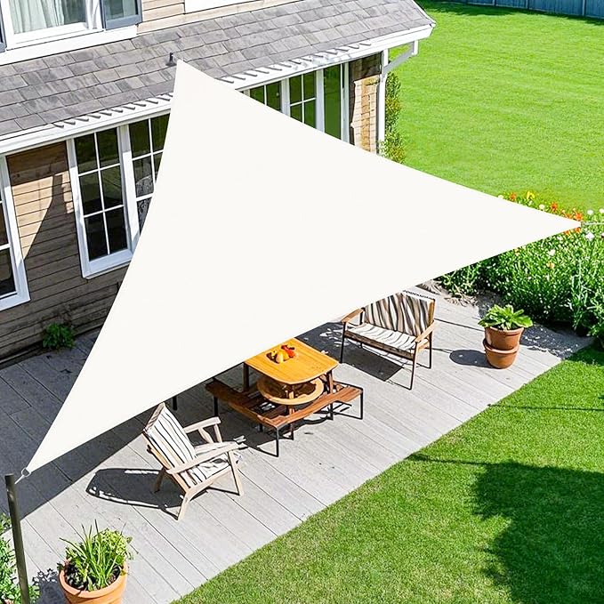 Amagenix Sun Shade Sail 6X6X8.5 Curved Edge Outdoor Shade Canopy White Breathable 95% UV Block Shade Cloth for Patio Garden Backyard (We Make Custom Size)