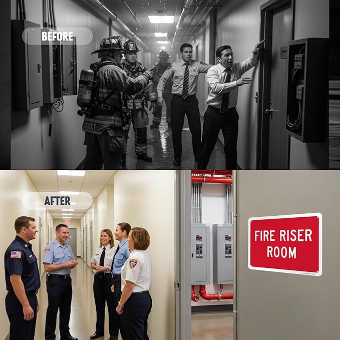 SmartSign "Fire Riser Room" Sign | 7" x 10" Aluminum