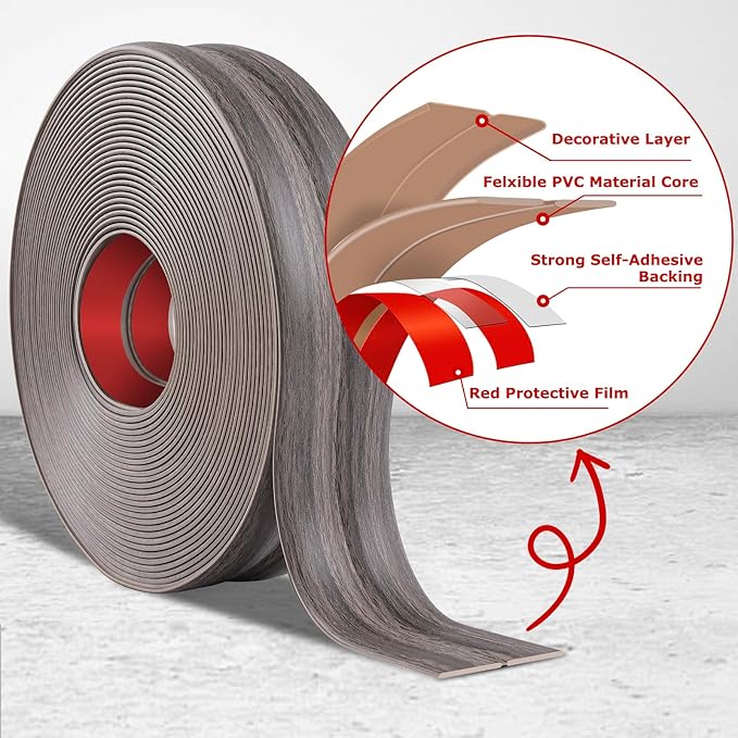 Flexible Wall Corner Protector Moulding Trim Peel and Stick Wall Corner Guards Edge Protector Self Adhesive Molding Trim Strip for Edge Ceiling (Brown Walnut Wood Grain, 2.4 in x 40 Ft)