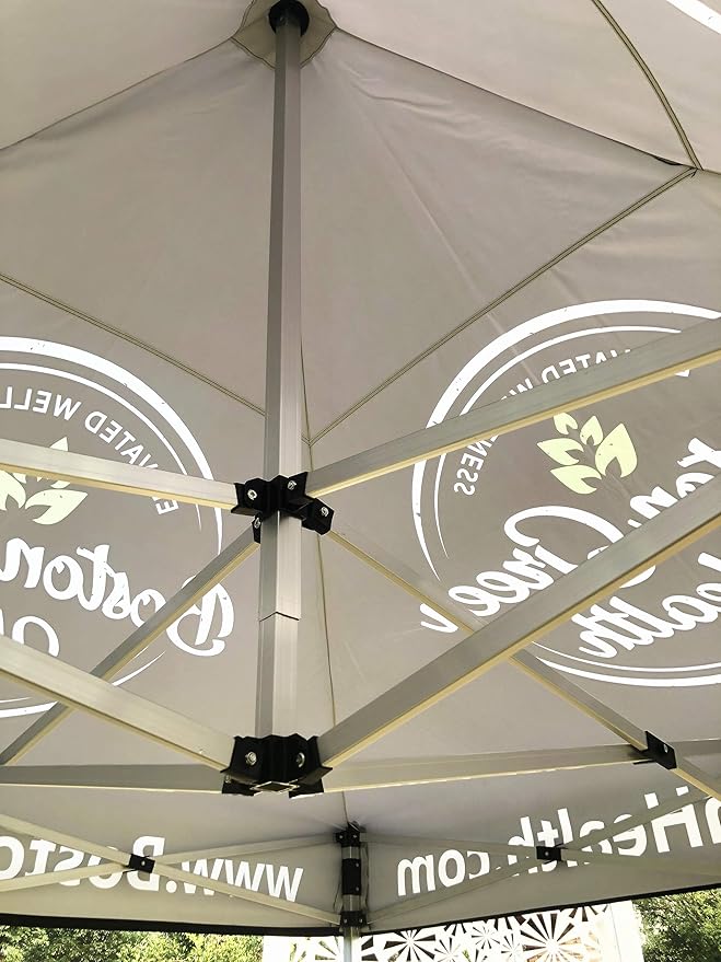 Custom Canopy Pop Up Tent 10x10 with Logo, Personalized Pop Up Canopy for Tradeshow, Customized Tent for Advertising Outdoor Event (600D)