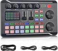 Professional Live Sound Card, Audio Mixer and Audio Interface with DJ Mixer Effects, Voice Changer - Studio Equipment for Streaming/Podcasting/Gaming