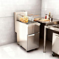 Commercial Natural Gas Deep Fryer, 120,000 BTU Stainless Steel Gas Floor Fryer with 2 Baskets, 50 LBS Capacity, 200°F-400°F, 4 Heating Tubes (Silver)