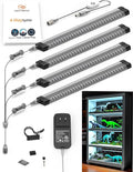 EBD LED Under Cabinet Lighting 4-Way Parallel Connection Display Case Lights Touch Kitchen Counter Light Bar 4 Panels 1800 Lm 6500K Energy Super Bright for Pantry Garage Closet Bookcase & Shelf