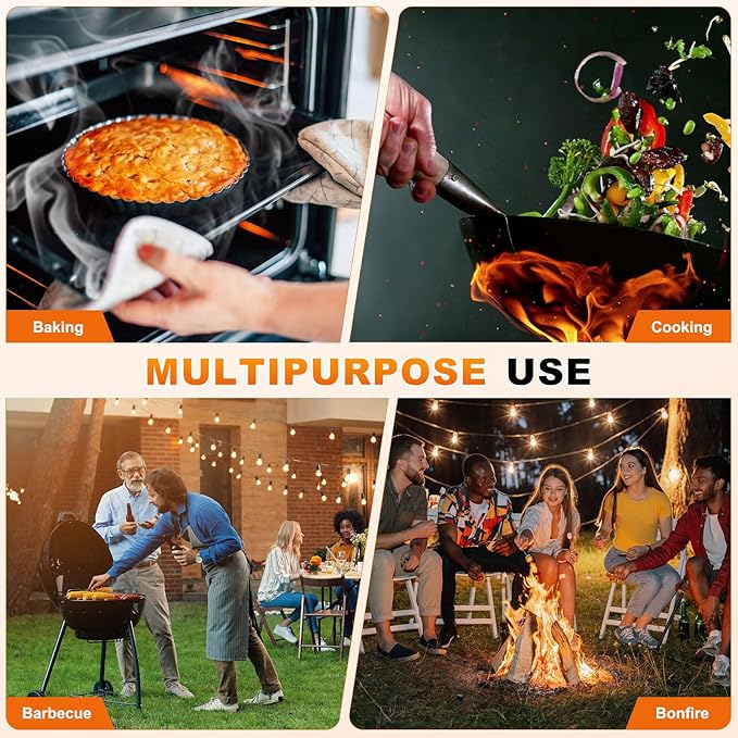 1-Pair BBQ Gloves, 1472°F Heat Resistant Non-Slip Grilling Oven Gloves for Barbecue/Baking/Cooking [L Size, Blue]