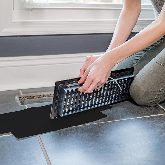 Activated Carbon Air Vent Filters for Home - 4" x 12" MERV 8 Electrostatic Floor Vent Filters That Trap Dust, Dirt, Smoke, Pollen, Hair - 90 Day Filtration (12 Pack)