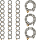 30 Pack Foskan 6FT Stainless Steel Dishwasher Hose With 3/8" Comp x 3/8" MIP 90° Elbow,Flexible Water Line Connector for Standard Dishwashers （6FT）