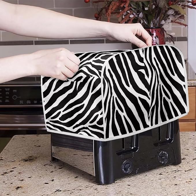 Zebra Stripe Toaster Covers 2 Slice Dust Protection Bread Maker Protectors with Top Handle Kitchen Accessories Appliance Toaster Bread Machine Cover Keep Clean