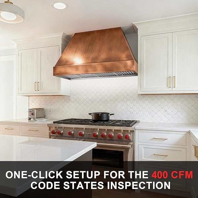 Akicon Range Hood Insert 48 Inch with Heater Sensor, 1200 CFM Bulit-in Kitchen Vent Hood with 4 Speeds, Ultra-Quiet Duct Stove Hood 3CCT LED Lights and Dishwasher Safe Filters