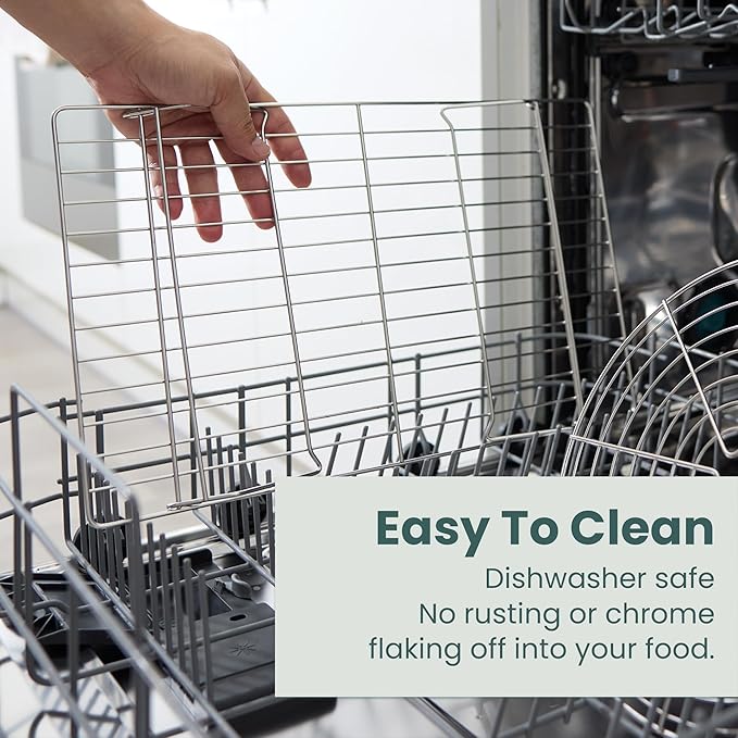 Ultra Cuisine Heavy Duty 3 Tiers Stackable, 16" x 10" Cooling Rack for Cooking and Baking - Professional Grade Premium 100% Stainless Steel Baking Rack & Wire Cooling Mesh - Dishwasher Safe - Pack 3