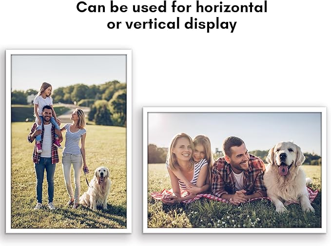 Americanflat 24x36 Poster Frame with Polished Plexiglass - Streamline Collection - Thin Border Picture Frame for Wall Display - Hanging Hardware Included - White