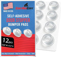 Small Clear Door Knob Bumpers (Set of 12) - Self Adhesive Door Stoppers Wall Protectors Rubber Feet for Speakers, Electronics, Furniture