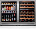 Ca'Lefort Wine Beverage Refrigerator Bundle - 48 Inch 34-65°F Drink Fridge Glass Door, 3 LED Dual Zone Wine Fridge Built-in or Freestanding, Holds 220 Cans and 52 Bottles (11.3 Cu.ft)