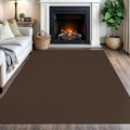 IOHOUZE Washable Area Rug 5x7 Non Slip Rubber Backed Rugs for Living Room, Dining Room Rugs Bedroom Rug, Woven Indoor Floor Carpet for Living Room Nursery Office, Brown