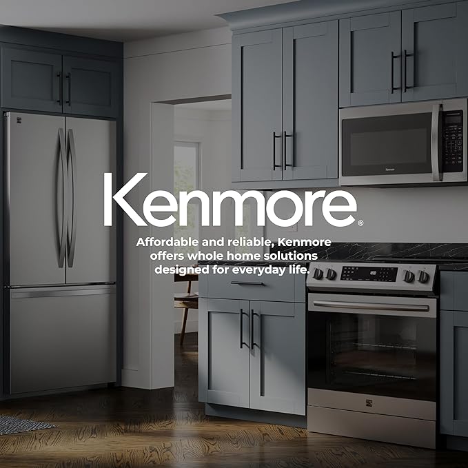 Kenmore 5.6 cu. ft. Front Control Electric Range Oven with 5 Elements - True Convection, Air Fry, Self Clean Oven, Temperature Probe, Ultra Durable Chrome Racks, Large Window - Stainless Steel