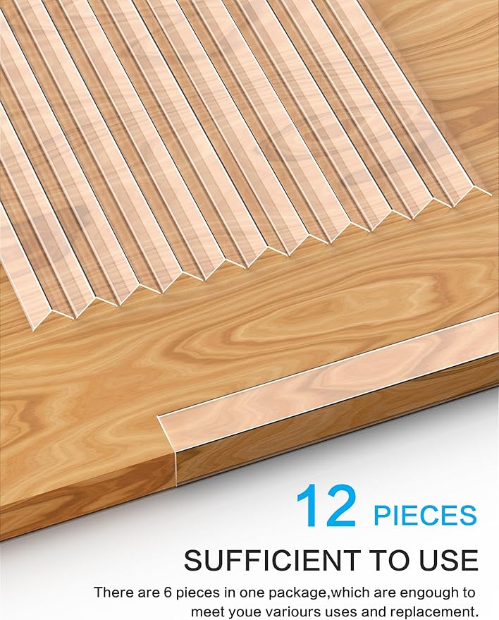 12PCS Clear Self-Adhesive Wall Corner Protectors，Corner Guards & Edge Protector for Wall Door Frame Cabinet Baseboard & Door, Table, Stair(32" X 1.0")
