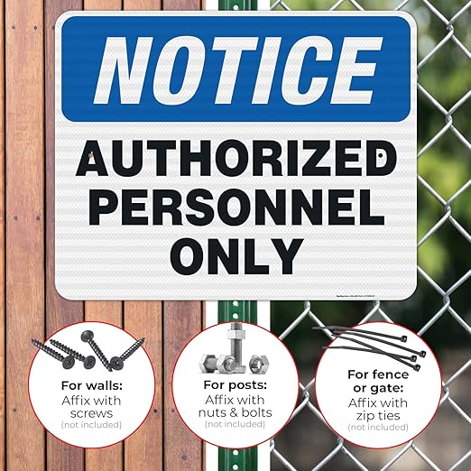 Authorized Personnel Only Sign, 24x30 Inches, 3M EGP Reflective .080 Aluminum, Fade Resistant, Indoor/Outdoor Use, Made in USA