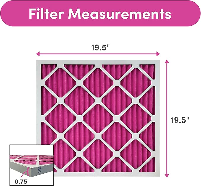 Colorfil 20x20x1 Air Filter (6-Pack) | Made in the USA | Color Changing | Remove Cat and Dog Odor | MERV 8 for Pet Hair Dander and Dust | 19.5"x19.5"x0.75" Exact Size
