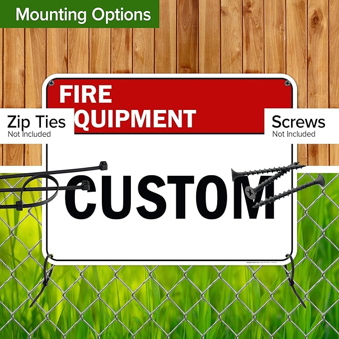 Custom Fire Equipment Sign, Ansi Sign, Osha Compliant, 18x24 Inches, 55 mil thick HDPE (high density polyethylene), Made in USA by My Sign Center