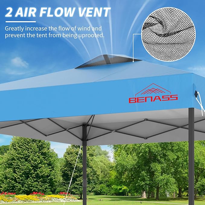 12x12 Pop Up Canopy, Easy Up Canopy Tent, Heavy Duty Tents for Parties, One Person Set Up Event Tent, Turquoise