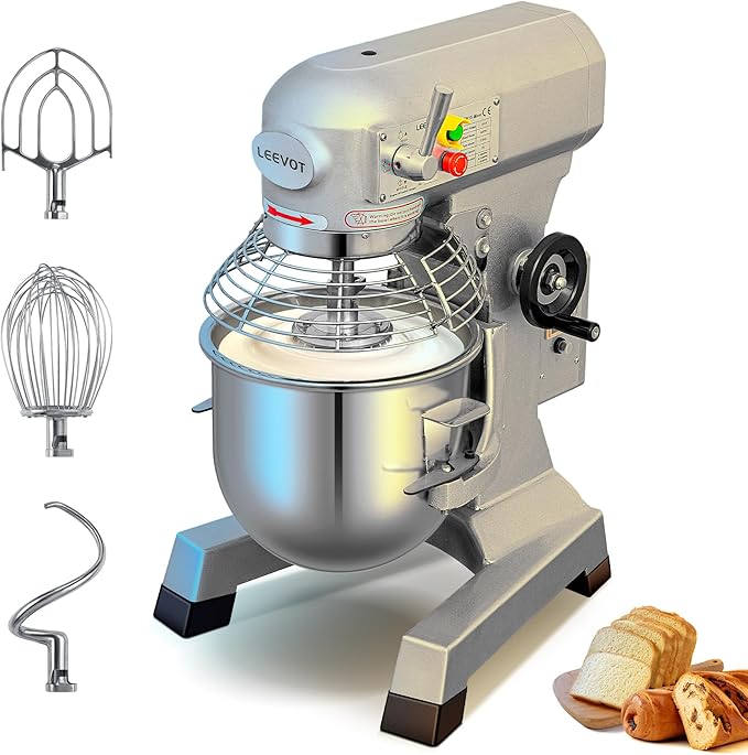 15Qt Commercial Food Mixer with Timing Function,600W Commercial stand mixer 3-Speed Adjustable,Electric Heavy Duty Dough Mixer with Stainless Steel Bowl for Bakery Pizzeria