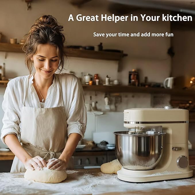 900W Stand Mixer 8 QT Kitchen Dough Mixers LED Touch Screen Adjustable Speed Electric Household Mixers With Bowl,Dough Hook,Whisk And Beater For Baking, Cake,Pizza And Most Home Cooks