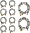 10 Pack Foskan 6FT Stainless Steel Dishwasher Hose With 3/8" Comp x 3/8" MIP 90° Elbow,Flexible Water Line Connector for Standard Dishwashers （6FT）