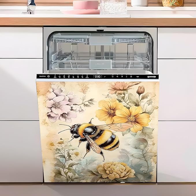 Dishwasher Magnet Sticker Cover Panel Decal Refrigerator Magnetic Sticker Decorative for Kitchen Decoration,Fridge Door Cover, Appliances Stickers 23"x26"