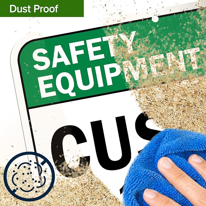 Custom Safety Equipment Sign, Ansi Sign, Osha Compliant, 12x16 Inches, Post Holes, Rust Free .040 Aluminum, Fade Resistant, Indoor/Outdoor Use, Made in USA by My Sign Center