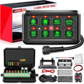 Nilight 8 Gang Switch Panel System Circuit Control Relay System Fuse Wiring Harness Automatic Dimmable ON Off LED Switch Pod for 12V Cars Trucks Campers SUV, 2 Years Warranty