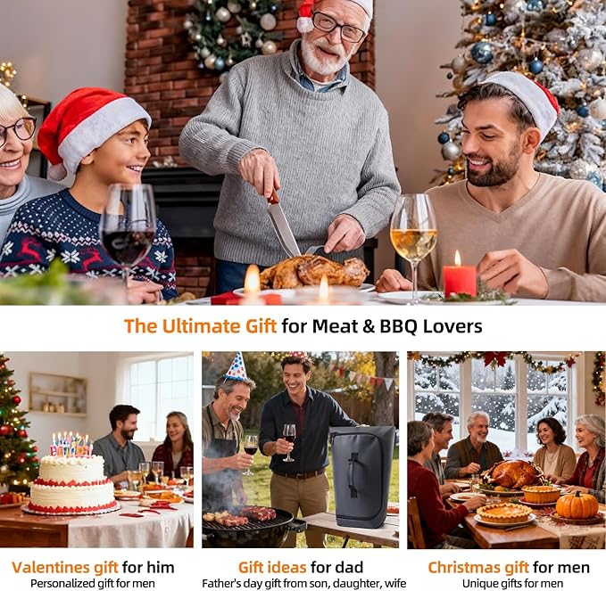 270° Opening BBQ Blanket for Resting Meat, Valentines Day Gift Meat Resting Bag, Leak-Proof Smoker Accessories, Grilling Gift for Briskets/Pork/Turkey - Anniversaries Birthday Gift for Men Him Dad