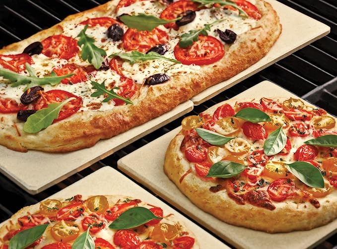 Outset 76176 Pizza Grill Stone Tiles, Light Brown, Medium, Set of 4
