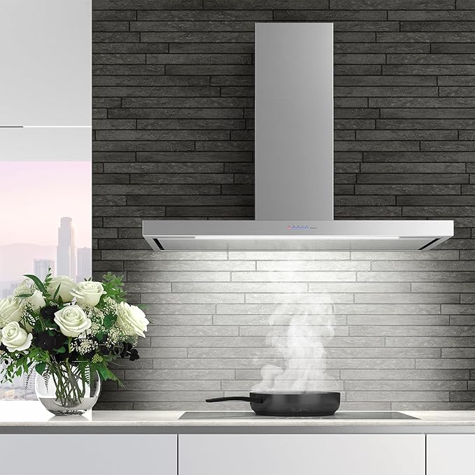Futuro Futuro Wall Mount Range Hood 48" | Positano | Stainless Steel Vent Hood | Modern Italian Exhaust Hood |LED, Ultra-Quiet with Blower