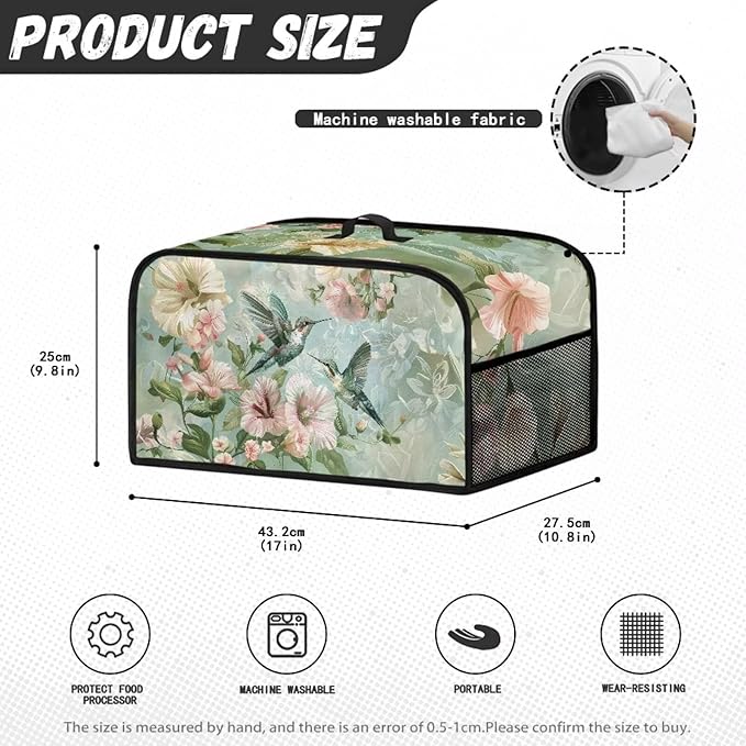 Elegant Hummingbird Slow Cooker Bag Slow Cooker Dust Cover Accessory Set Crock Pot 6-8 Quart Slow Cooker Cover Dust Cover Soft and Easy to Fold