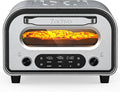 Pizza Oven Indoor, Heats up to 850°F, Makes 12” Pizzas in 90 Seconds, Electric Pizza Oven with 6 Touchscreen Presets, Countertop Pizza Ovens for Kitchen, Recipes & Pizza Stone Peel Included, Silver