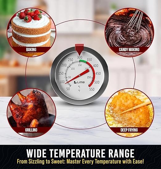 Candy Thermometer with Pot Clip - Deep Fry Oil Thermometer for Frying and Candle Making - Black