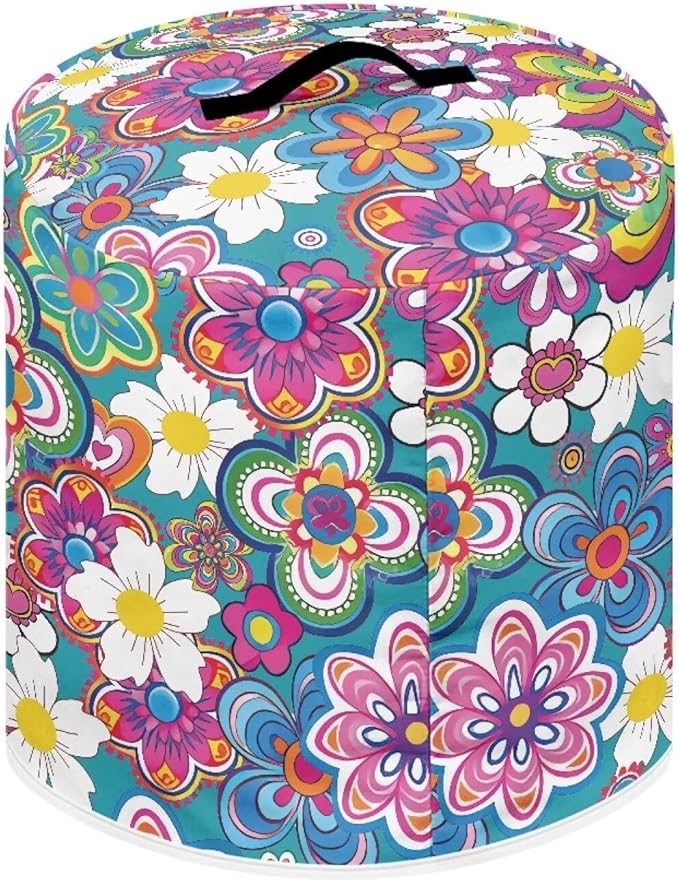 Ethnic Floral Pressure Cooker Cover Instant Pot Accessories Instant Pot Kitchen Appliance Dust Cover with Pockets for Rice Cooker Air Fryer Slow Cooker Dust Covers for Kitchen Size L
