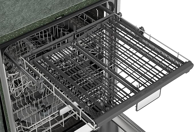 SHARP SDW6767HS Smart Dishwasher Works with Alexa. Includes LED Interior lights, Stainless Steel interior, Heated Dry with Fan Assist, Wash Zone cleans half load on either rack, Adjustable Third Rack