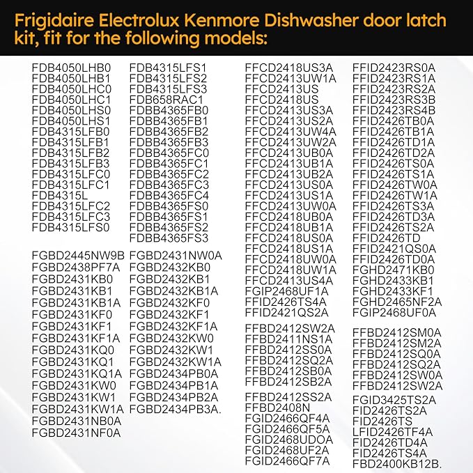 5304516818 Upgrade Dishwasher Door Latch & Door Switch Kit Compatible with Electrolux Kenmore Frigidaire Dishwasher Door Replaces# 5304525218 154543901 154758101 154543901 154722401-2 Year Warranty