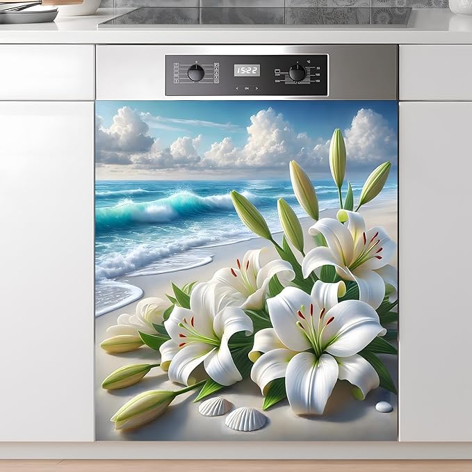 Dishwasher Magnet Sticker Cover Panel Decal Refrigerator Magnetic Sticker Decorative for Kitchen Decoration,Fridge Door Cover, Appliances Stickers 23"x26"