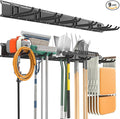 EVERHANGER Garage Tool Storage Organizer, Wall Mount Garden Tool Rack Organization, Heavy Duty Folding Chair Hangers with 6 Adjustable Hooks, Max Load 450lb, 48inch