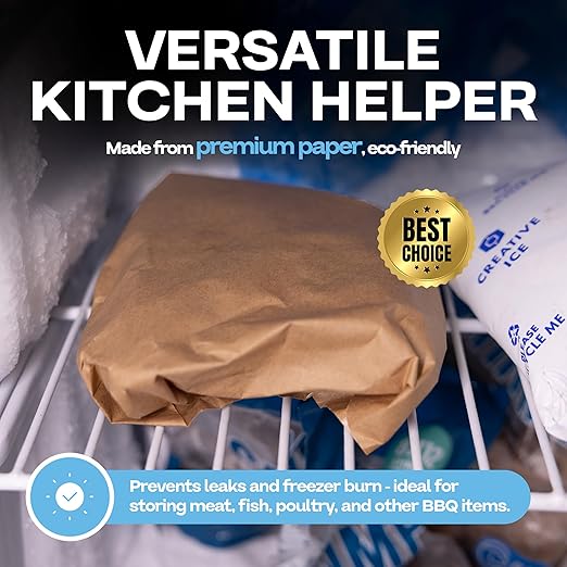 Brown Freezer Paper Sheets 12" x 12", Pack of 1000 - USA-Made Paper Sheets for Long-Term Freezing of Meat & Fish - Freezer Pads for Quilting - Bakery Tissue Wraps for Food Storage by IDL Packaging