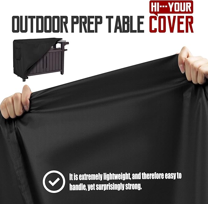 40" Outdoor Prep Table Cover – Fits Royal Gourmet Double-Shelf & Keter Unity 32" Portable Cart – Waterproof 420D Heavy Duty BBQ Bar Cart Cover, Fade Resistant with Vents (Black)
