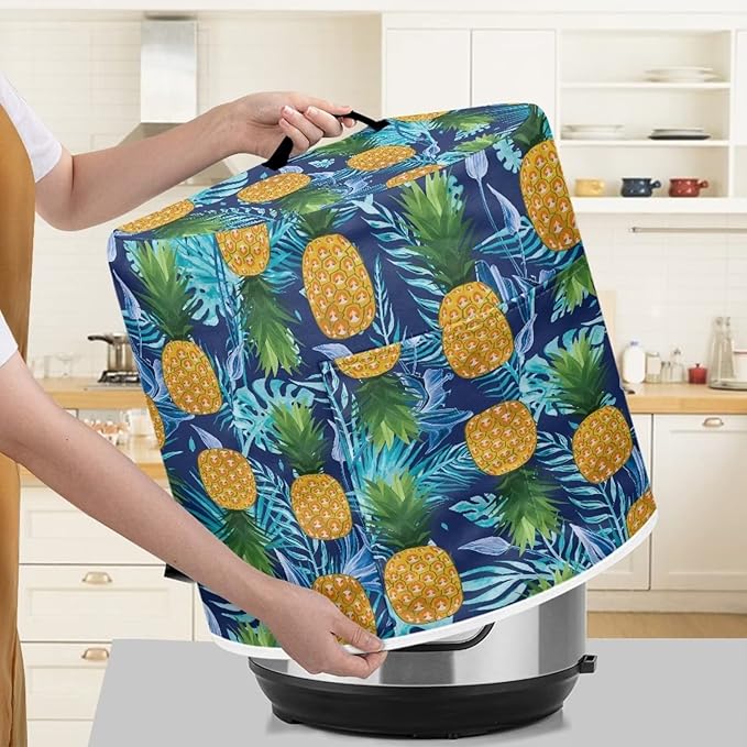 Pineapple Kitchen Appliance Cover for 8 qt Pressure Cooker,Small Appliance Dust Cover for Electric Pressure Cooker/Air Fryer/Rice Cooker/Steamer/Toaster/Oven,Washable
