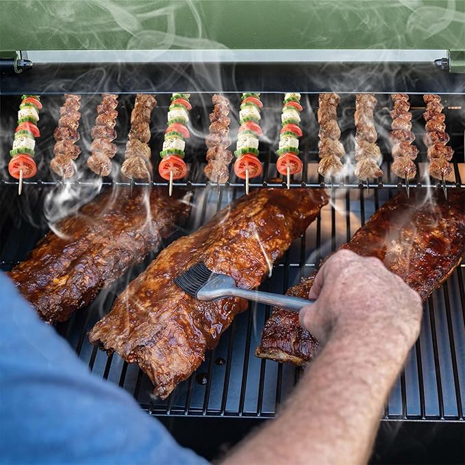 Electric Wood Pellet Grill 8 In 1 BBQ Grills for Outdoor Grill with Auto Feed & PID Temperature Control (180-450°F)456 Sq.In Cook Area Smoker Gills for Backyard New House Gifts