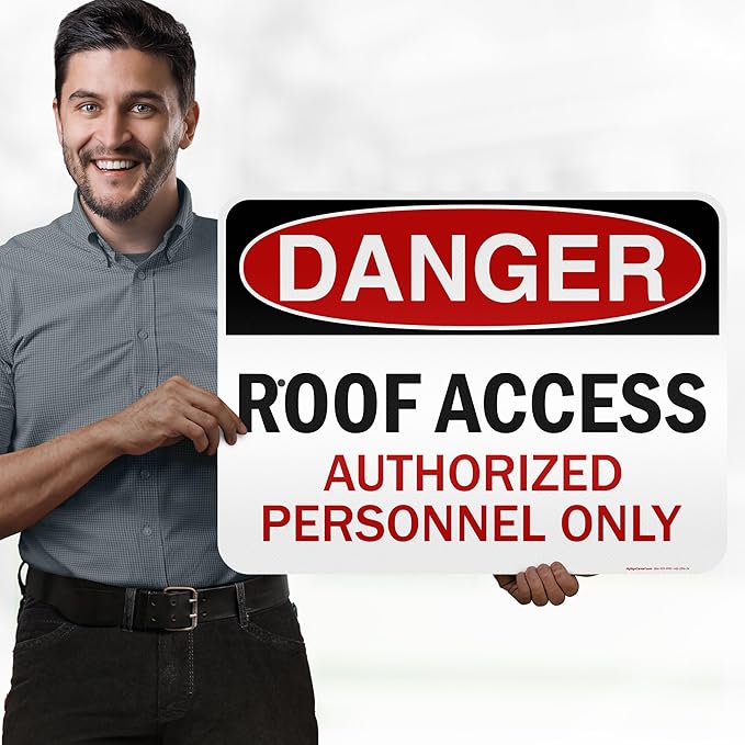 Danger Roof Access Authorized Personnel Only Sign, 18x24 Inches, 3M EGP Reflective, Rust Free .080 Aluminum, Fade Resistant, Made in USA by My Sign Center