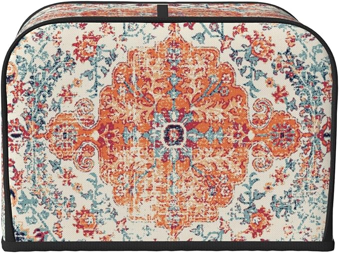 Ethnic Boho 4 Slice Toaster Cover, Waterproof Toaster Dust Cover Bread Maker Protective For Small Kitchen Appliance Dining Room Table Home Decor Gifts