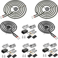 MP22YA Electric Range Burner Element Unit Set with 330031 Range Burner Receptacle Kit Fit for Ken-more Whirl-pool Frigi-daire May-tag Ranges/Stoves by Fetechmate