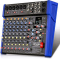 12-Channel Audio Interface Mixer Board, Bluetooth Studio Mixing Console XLR Microphone Jack 99 DSP DJ Mixer Audio Reverb Effect +48V Phantom Mixer For Karaoke Studio Streaming Recording